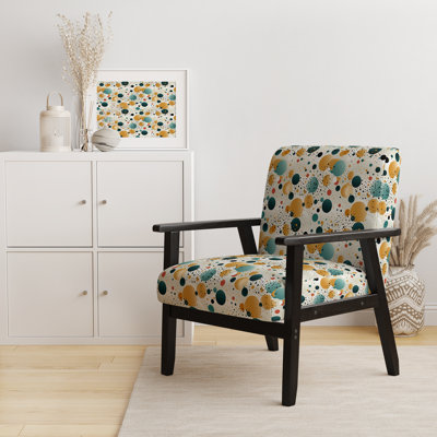 Motif à pois Moroccan Influence - Chaise rembourrée moderne avec accoudoirs gris