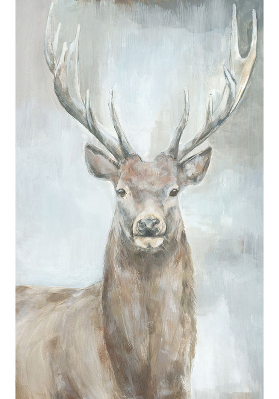 Stag Study I Framed Painting Canvas by Jacob Lincoln, Image Brush Gel