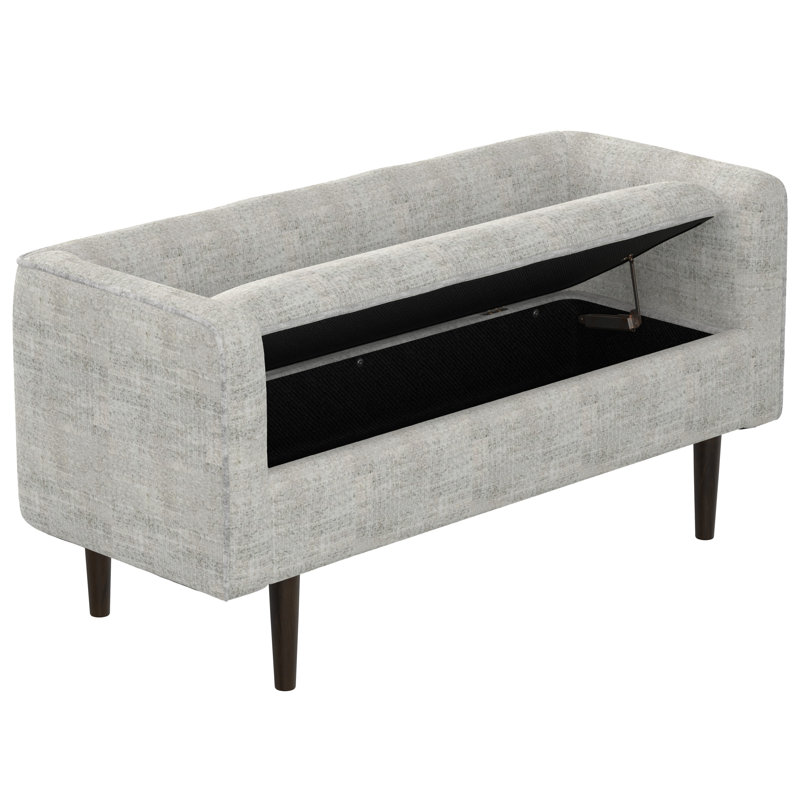 Repose-pieds de rangement en chenille crème avec rangement caché Yasira