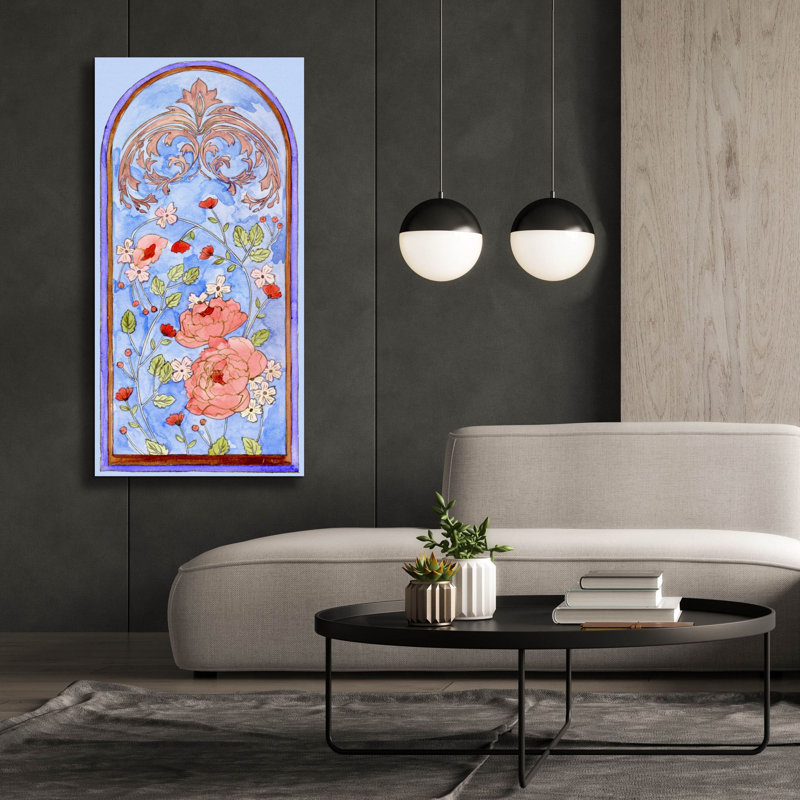 Toile épique Graffiti «Jardin de vitraux 2» par Melissa Wang, art mural 30 po x 60 po, H 60 po x l 30 po