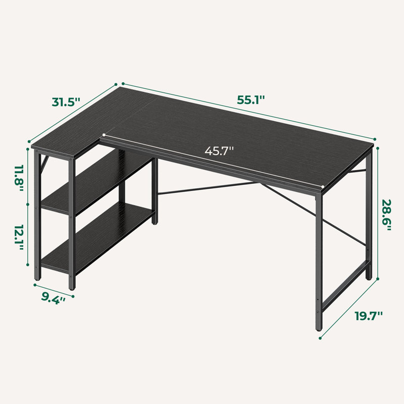 Bureau en L, Noir, noir, noir, noir