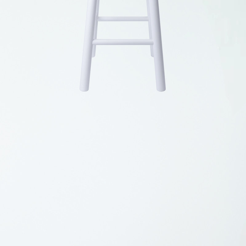 Casey Oyster Natural and White 2-Piece Bar Stool Set, 29.04'' H X 13.13'' W X 13.13'' D, Natural Seat/White Frame