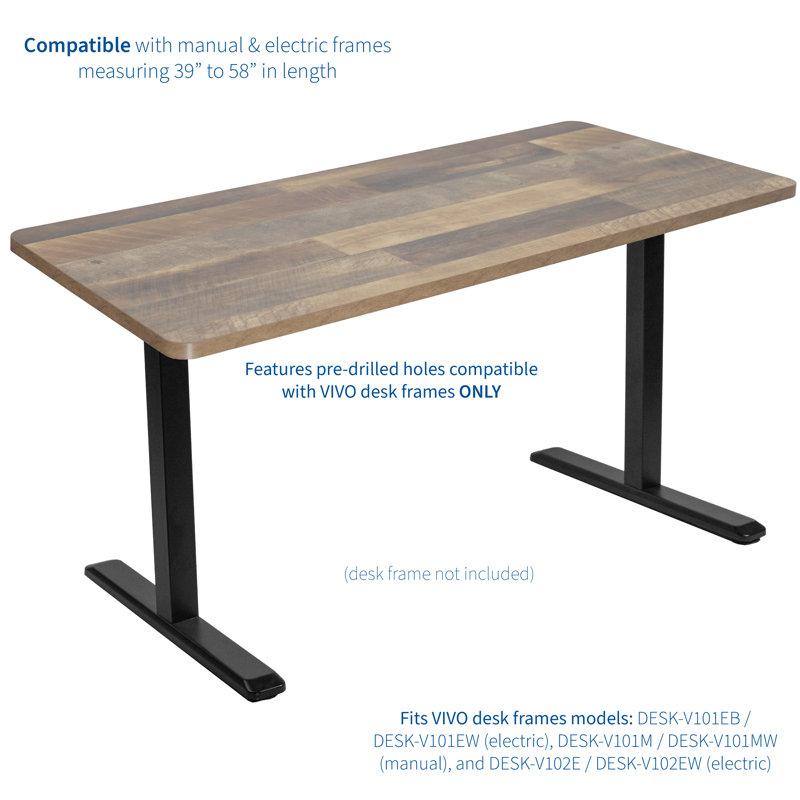 Reclaimed Wood 60" Rectangular Computer Desk Table Top