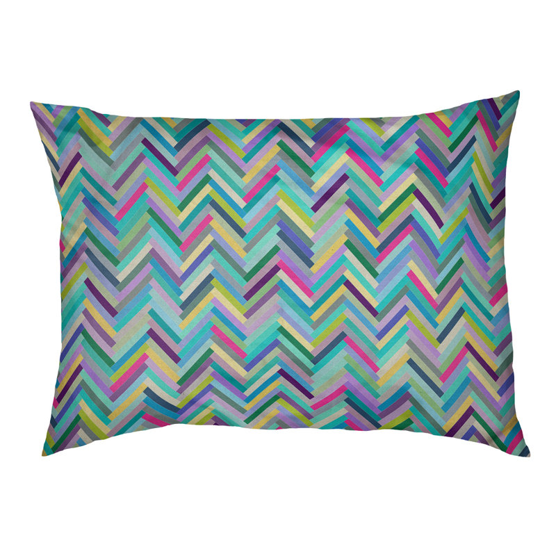Coussin de lit pour chien chevrons Byrge, Petit (l 28 po x P 18 po x H 6 po), Bleu, Polyester