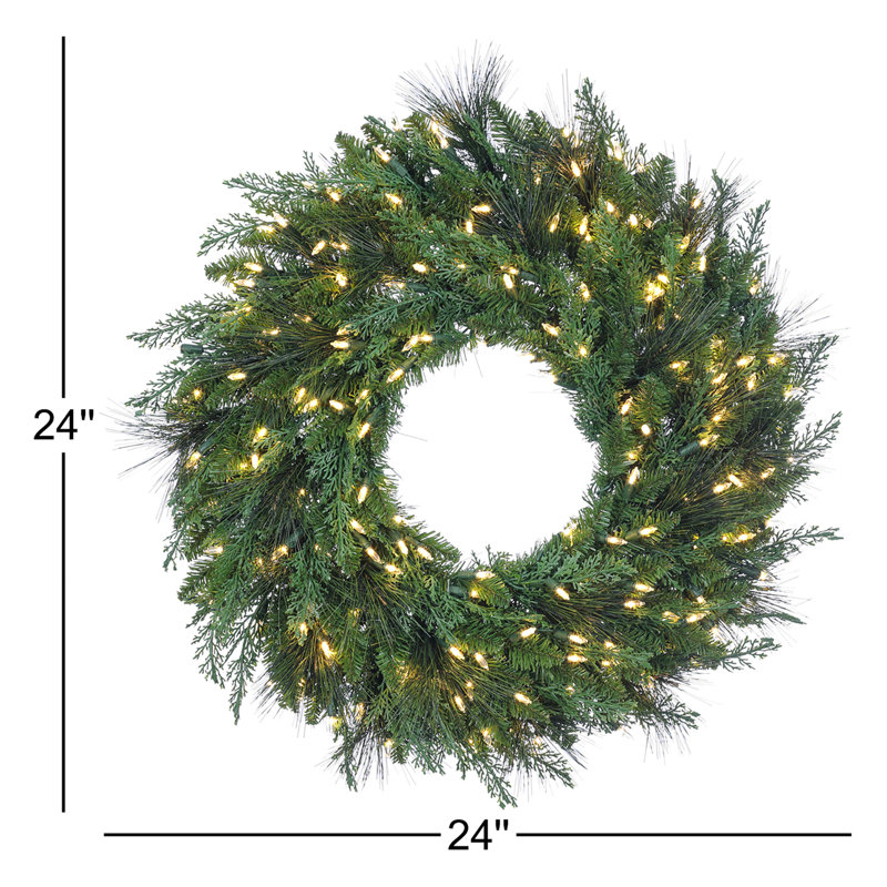 MIXED PINE WREATH, 5" H x 24" W x 24" D