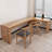 Burlywood L Shaped Solid Wood Corner Writing Desk-1733854216-1733854222