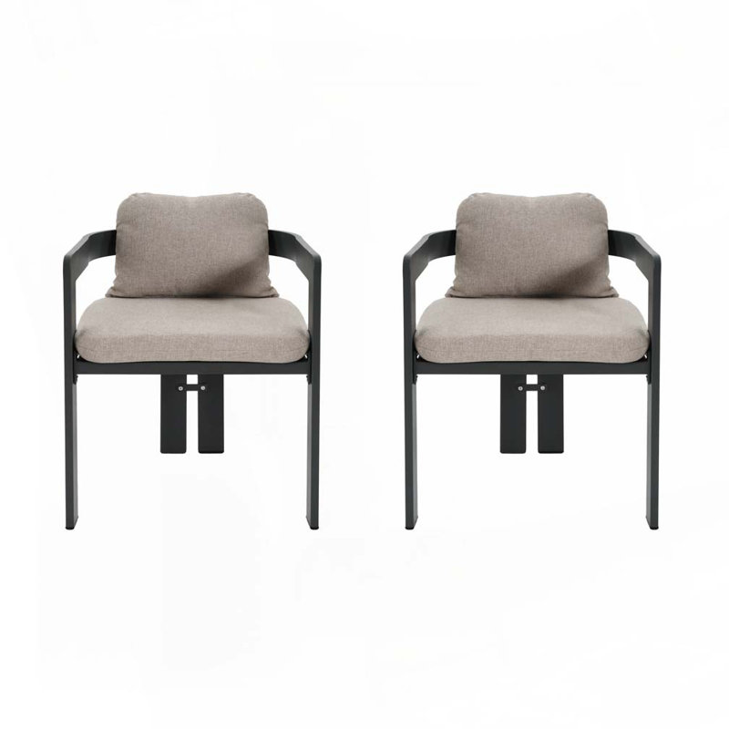 Patio Outdoor Aluminum Dining chair, Gray