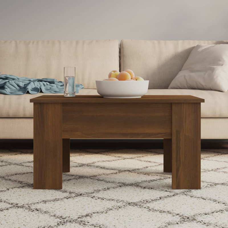 Hutt Lift Top Four Leg Coffee Table with Storage, White, 41cm H x 79cm W x 49cm D
