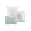 Housse de couette 100% coton pour grand lit - broderie corail élégante et bordure-129372278