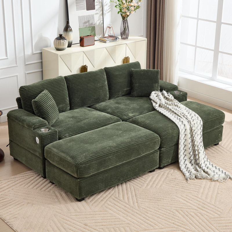 Canapé 86,6 po 86,5 po, Vert