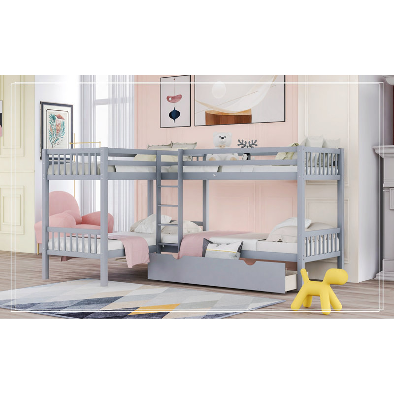 Lit plateforme avec rangement Jaquline, Gris