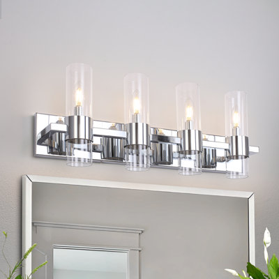 Dimmable Bathroom Vanity Light with Cylinder Glass Shades