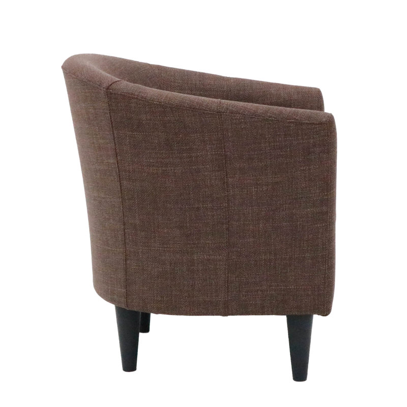 Kronos Upholstered Barrel Chair, Black, Brown Polyester Blend