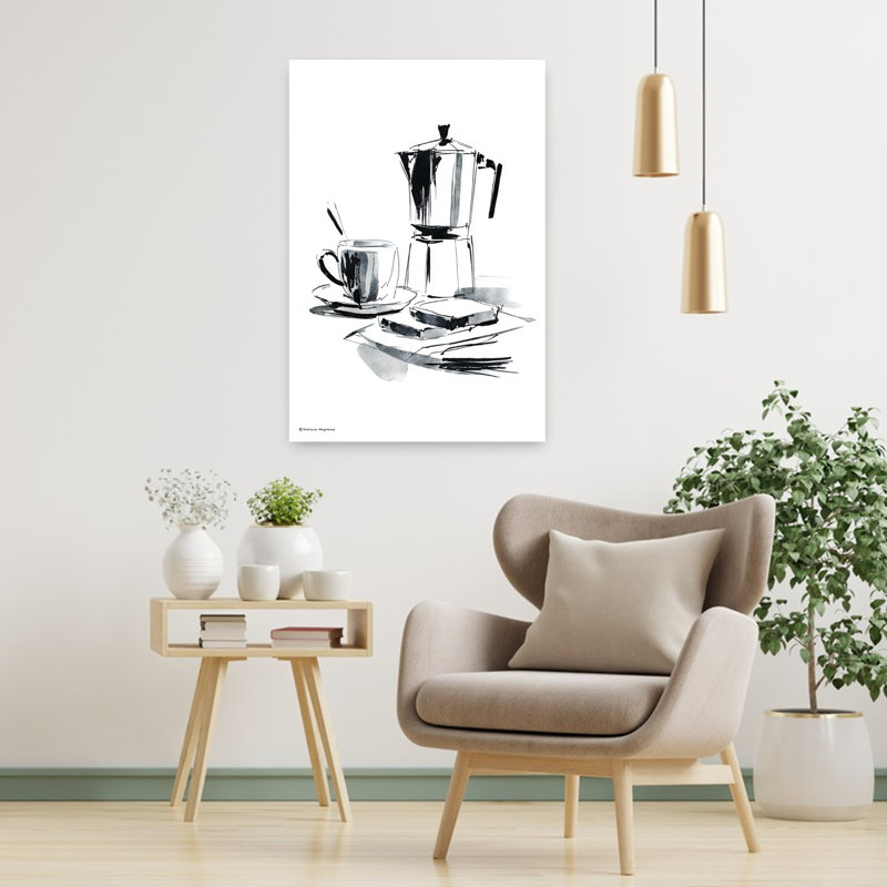 Caffeine Dreams 1 Piece Wrapped Canvas Wall Art, 91.44cm H x 60.96cm W
