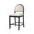 Paterson Curved-Back Armless Fabric Counter Stool With Solid Wood Frame-722556186