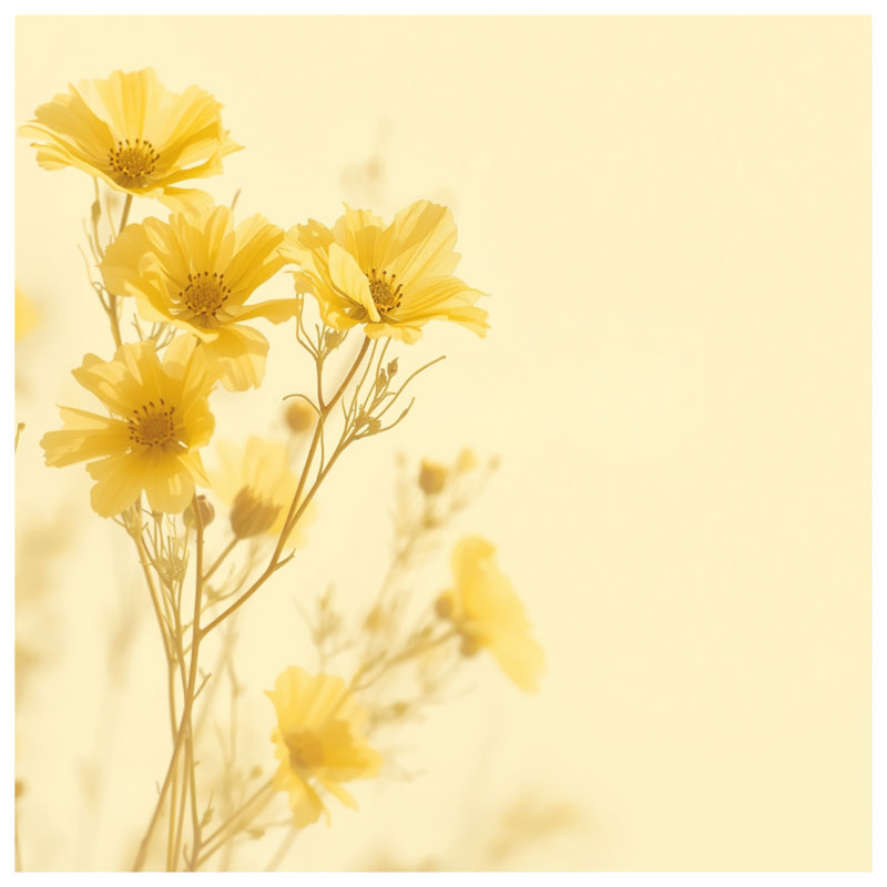 Rideaux de douche fleurs jaunes Cosmos, 70in W x 84in H