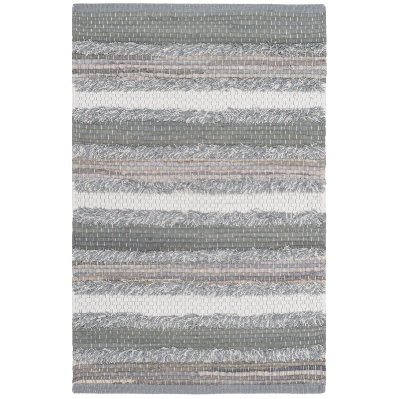 Monaca Hand Woven Cotton Striped Rug, Rectangle 8' x 10'
