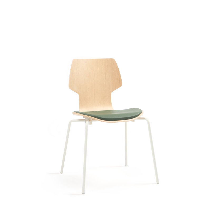 Gracia 45cm H Upholstered Side Chair, Oak, White, Green