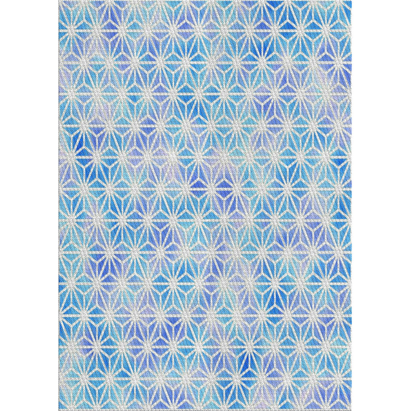 Tapis bleu en laine touffeté à la main Tahana