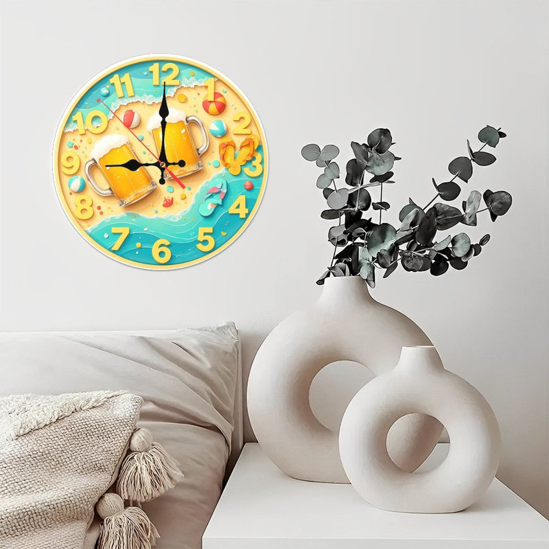 horloge de plage bière design d'été