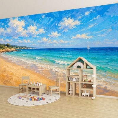 Papier peint adhésif auto-adhésif moderne pour la chambre à coucher Peel and Stick L 69 "x L 96"