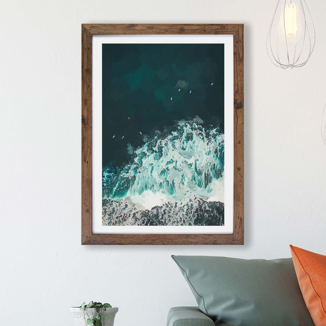 Surfers Waiting for Waves in Bali - Framed Print