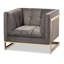 Fauteuil en velours capitonné de 36,2 po de large Belva-1992502920