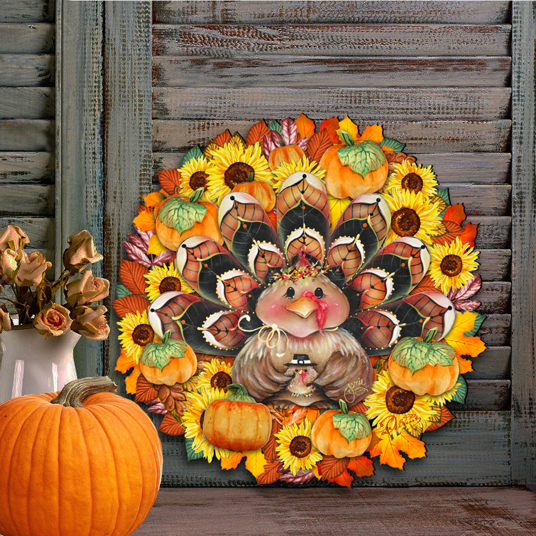 Turkey Fall Wreath Door Hanger The Holiday Aisle®
