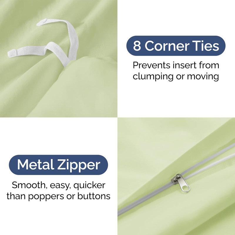 Premium 3-Piece Duvet Cover Set - Hotel Quality Soft & Cooling Comforter Cover With Zipper & Matching Pillowcases, King