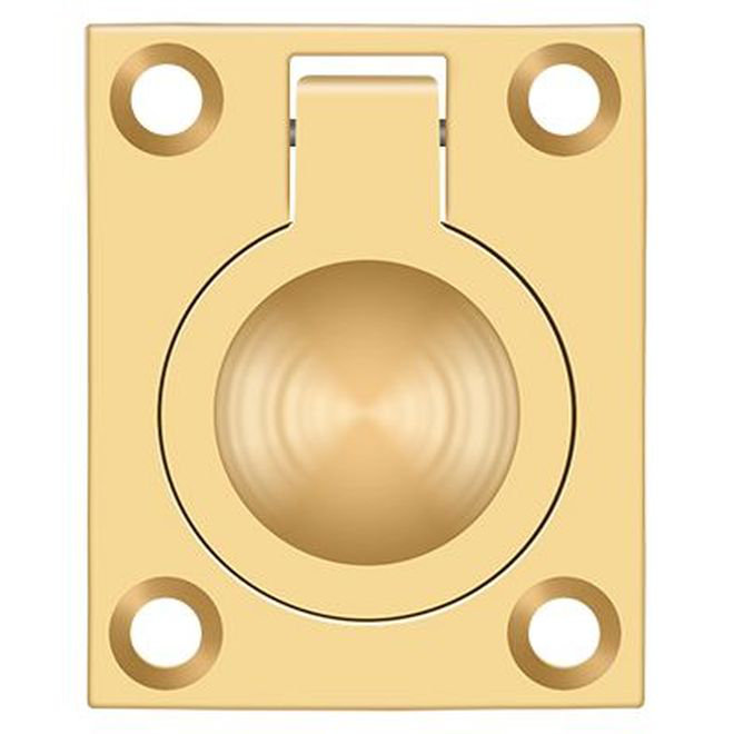17B48094CC5F405299BCE4AE45A89D36 Flush Ring Pull, 1-3/4" x 1-3/8" in PVD Polished Brass, PVD Polished Brass