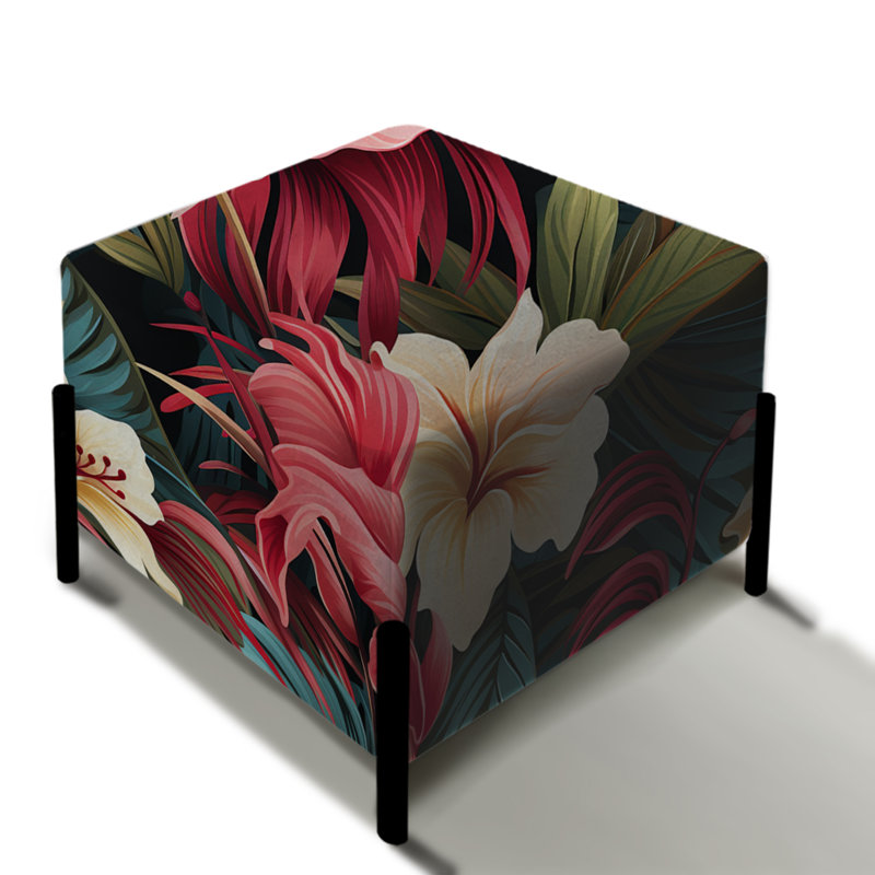 Mirage Tropical Pattern - Tropical Square Ottoman