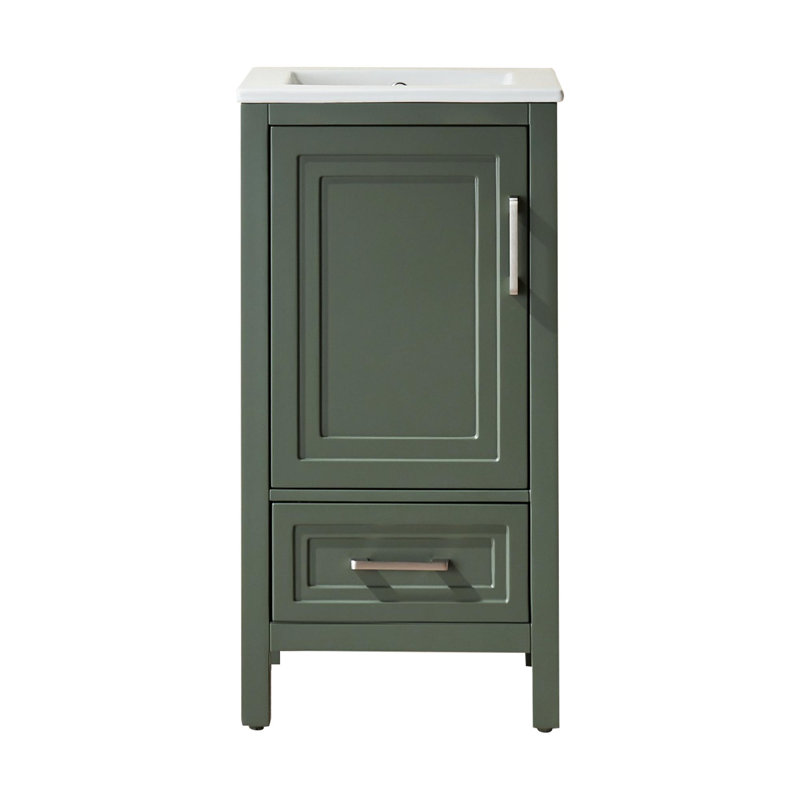 Meuble-lavabo simple de 18 po avec comptoir, Vert