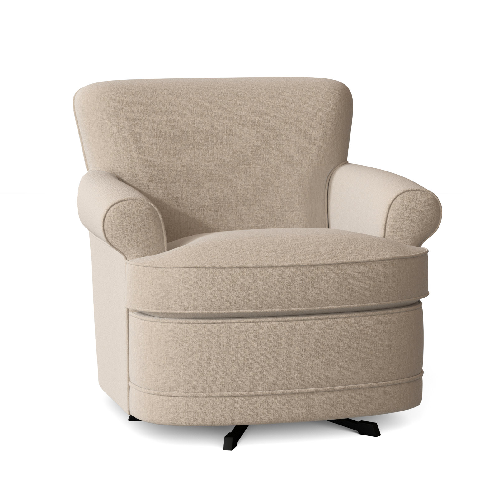 Maxton Upholstered Swivel Armchair, Eggshell Crypton Performance; 0884-93