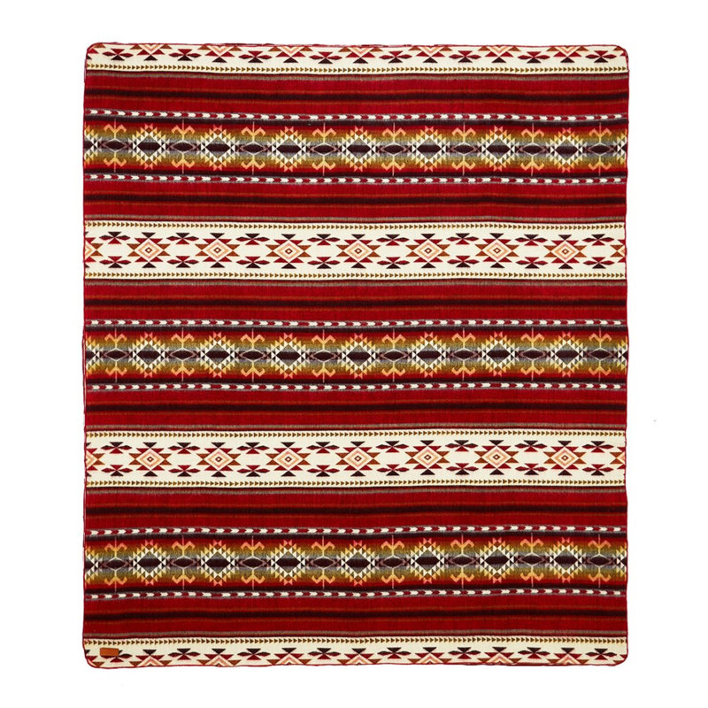 Jeté 100% coton Southwestern Hot, Rouge