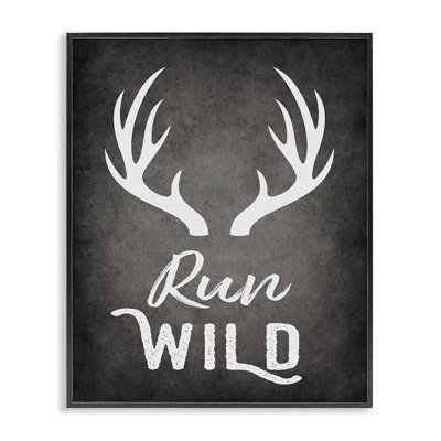 Run Wild Antlers Framed Giclee Art by Ashley Calhoun