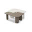 Table basse modulaire moderne 2 pièces, - tables combinables, côté kaki + blanc pour le salon, peinture multicouche avec pieds incurvés pour plus de stabilité et de sécurité, design et sécurité, assemblage unique en forme de L.