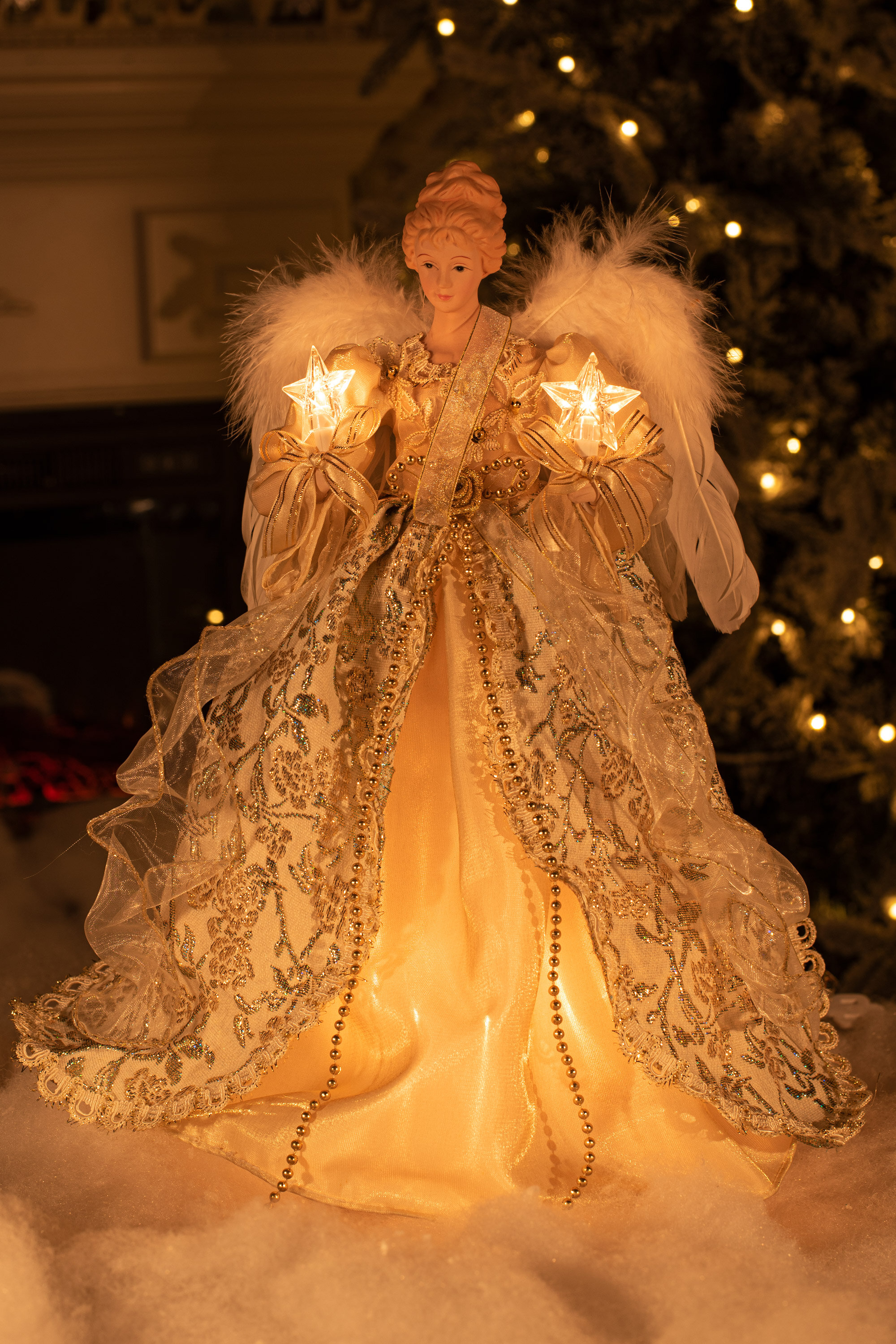 Fabric People Tree Topper - Lighted