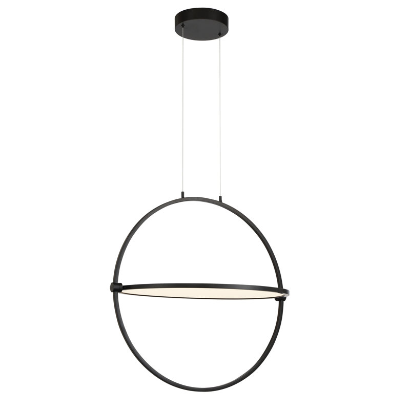 Luminaire suspendu charbon 1 lumière Jaceline, H 145,88 po x l 24,38 po x P 21,63 po