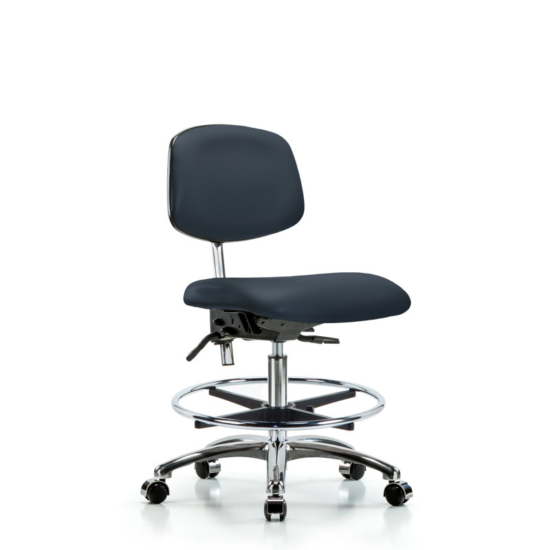 Chaise de dessinateur ergonomique Louise, Roulettes, Bleu impérial, Non inclus