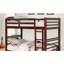 Lit simple superposé simple au design transitionnel, bois massif noyer foncé, deux tiroirs pour la chambre à coucher, attaché, 10 pièces Lattes, Insert - Rails à joint verrouillés, Arrangement,