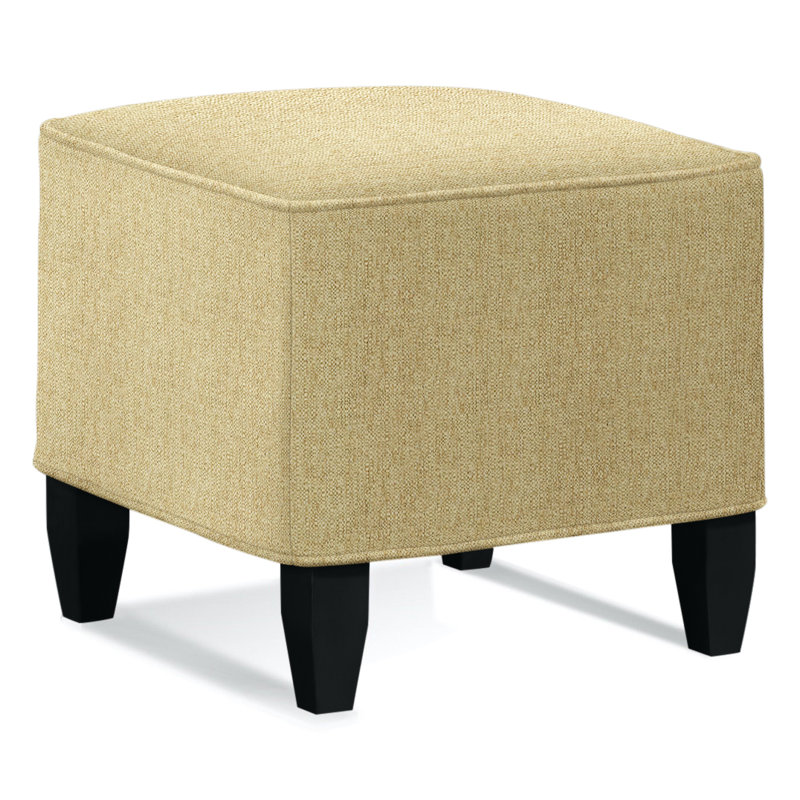 Brooklyn Square Ottoman, Beige Sugar Performance Polypropylene/Olefin, Black