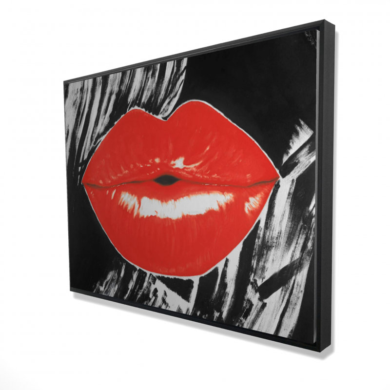 Pouty Glossy Lips Print On Canvas