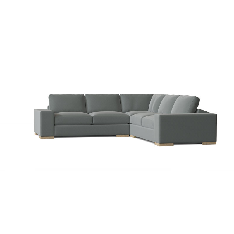 Canapé modulaire Brann de 120 po de largeur Brann, Merle bleu Marlow, Noyer