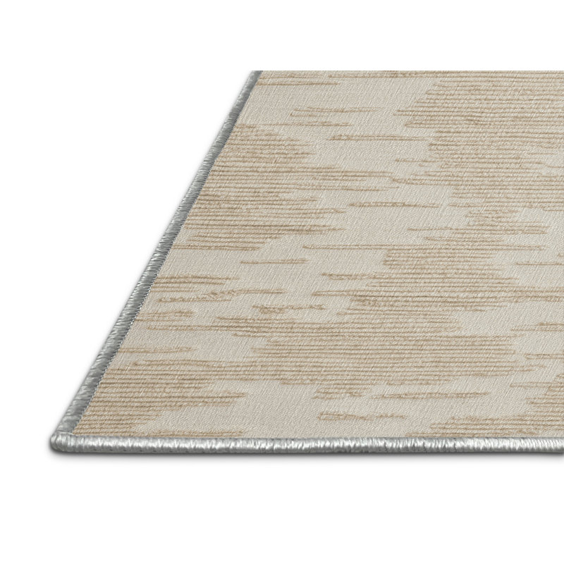 Tapis beige lavable à la machine, Rectangulaire 2 pi x 3 pi