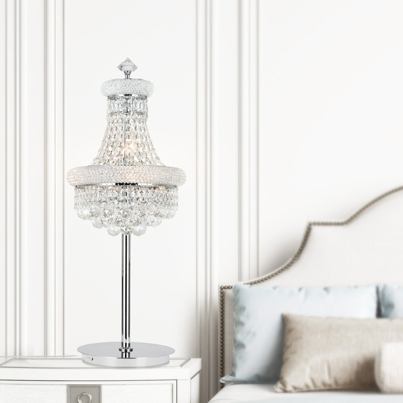 Lampe de table en cristal de 14 po Andres Andres, Chrome