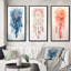 «Blue Boho Dreamcatcher Watercolor», 3 pièces sur toile-377553538-377553539