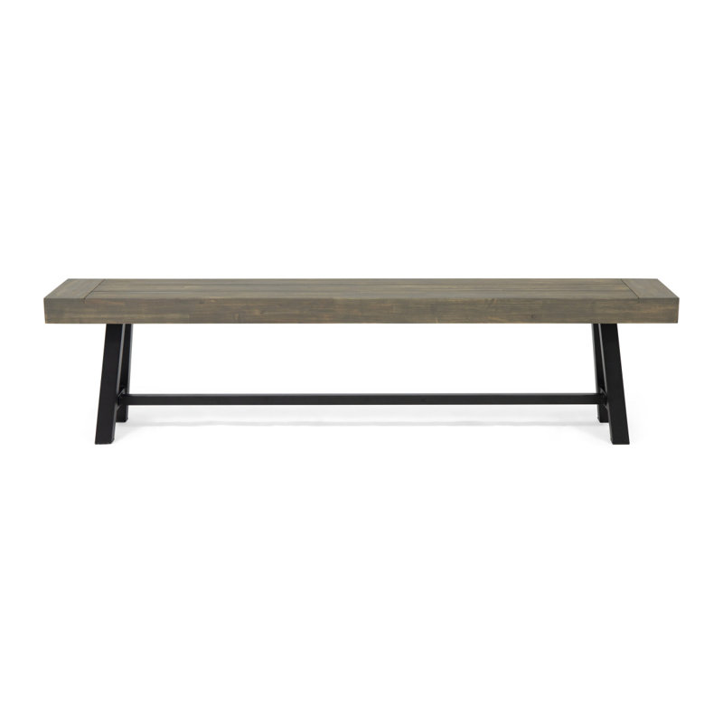 Banc d'extérieur avec cadre en bois et métal pour le jardin