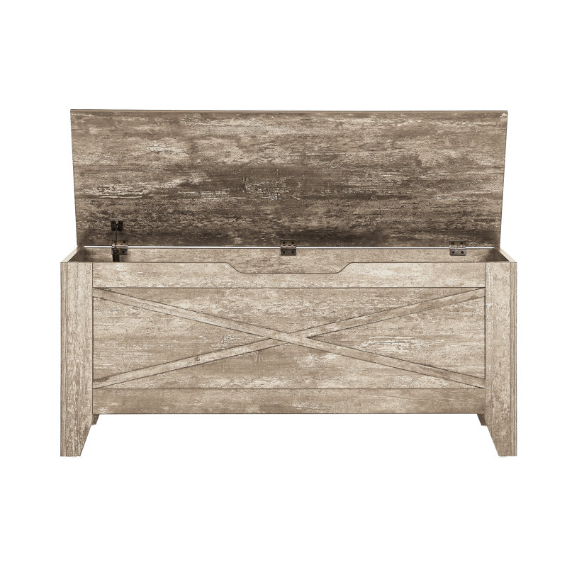 Pania 30" Wide Rectangle Storage Bench, Natural, 18.5" H x 43.3" W x 15" D