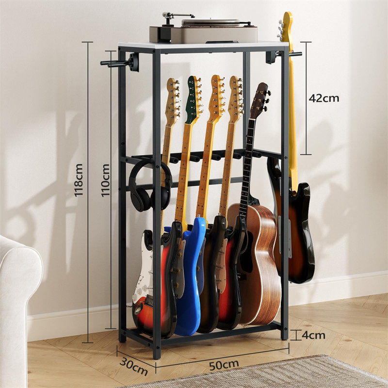 Metal，Manufactured Wood 118cm H Dowel Rack, Black/White, 118cm H x 50cm W x 30cm D
