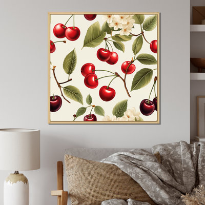 Simple, motif de fleurs de cerisier I - art mural cerise
